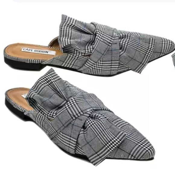 BRAND NEW CAPE ROBBIN POINTED TOE WOMEN"S BOWTIE MULE LOAFERS SLIP-ON FLAT - Picture 1 of 13